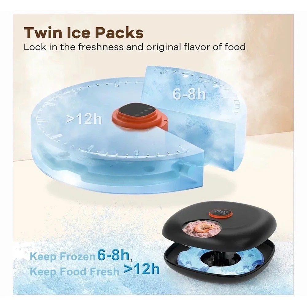 Sharper Image Smart 6-Meal Auto Pet Feeder Cordless Rechargeable Dog cat‎ 3 cup
